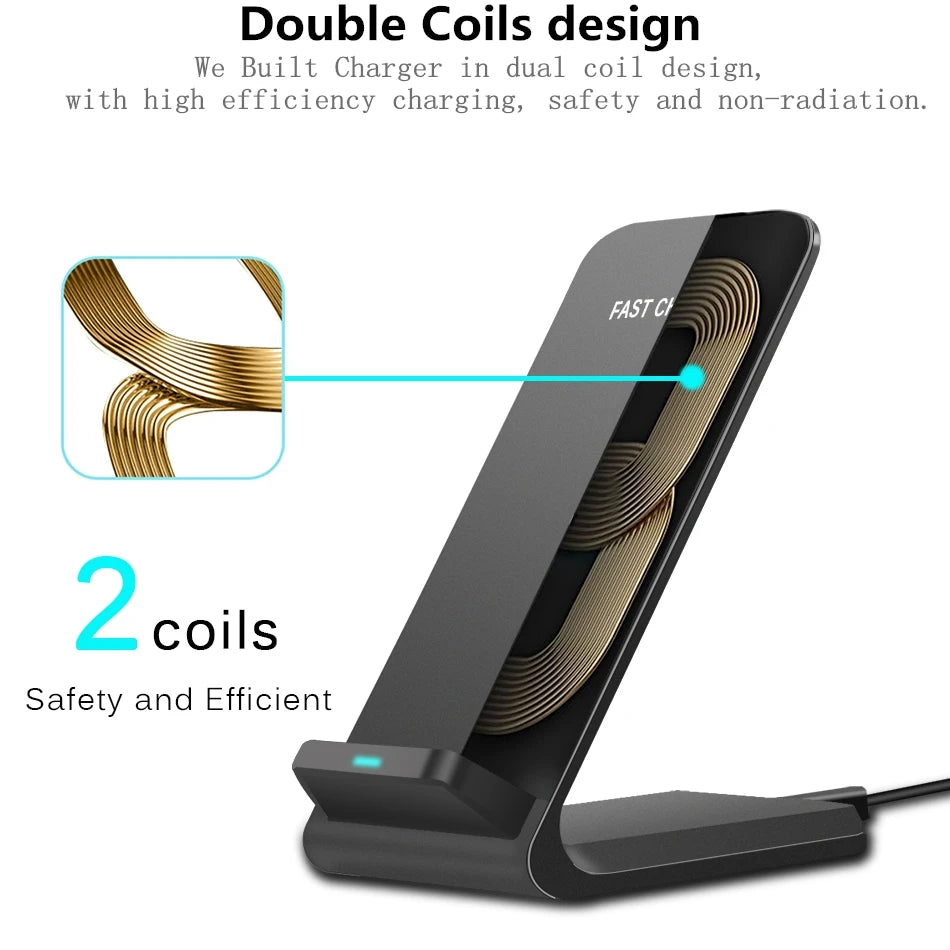 20W Wireless Charger Stand Oi Receiver Coil Kit for iPhone5 5s 6 8 11 12 13 Samsung S21 S20 S10 S9 S8 S6 Xiaomi Charging Station | 3