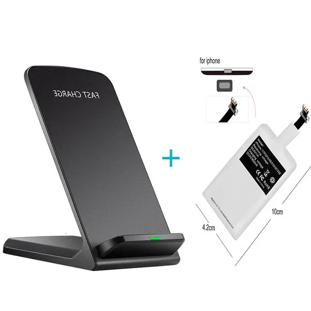 20W Wireless Charger Stand Oi Receiver Coil Kit for iPhone5 5s 6 8 11 12 13 Samsung S21 S20 S10 S9 S8 S6 Xiaomi Charging Station | Color:iPhone Kit