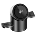 New Truly Qi2 3 In 1 Magnetic Touch Button Wireless Charger For Android iPhone iWatch Airpods Magsafe Fast Charging Dock Station | Color:Dark Grey